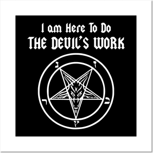 Cult Vintage I am Here To Do The Devil's Work Satan Aesthetic Posters and Art